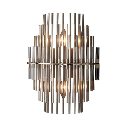 Lucienne Chrome Black Tiered Tubular Wall Lamp Metal Sconce