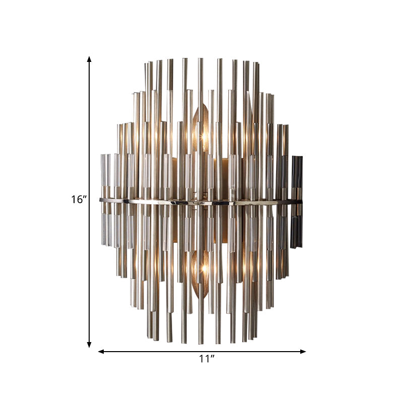 Lucienne Chrome Black Tiered Tubular Wall Lamp Metal Sconce