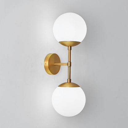 Applique Murale Sophie Double Globe Laiton