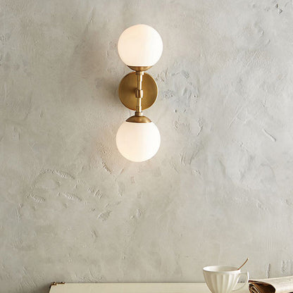 Applique Murale Sophie Double Globe Laiton