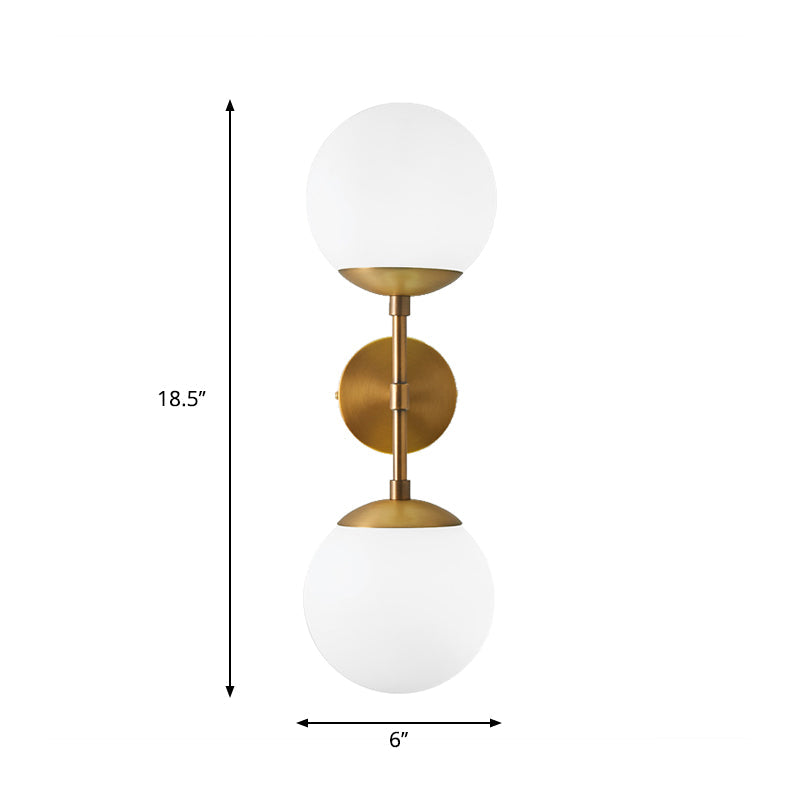 Applique Murale Sophie Double Globe Laiton