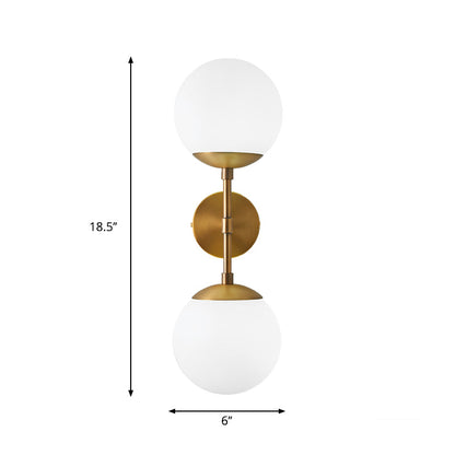 Applique Murale Sophie Double Globe Laiton