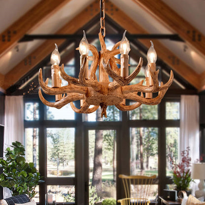 Lustre suspendu Montclair en bois de cerf rustique