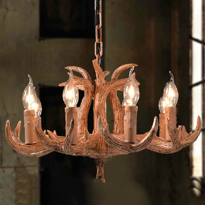 Lustre suspendu Montclair en bois de cerf rustique