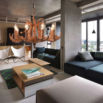 Lustre suspendu Montclair en bois de cerf rustique