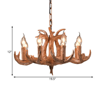 Lustre suspendu Montclair en bois de cerf rustique