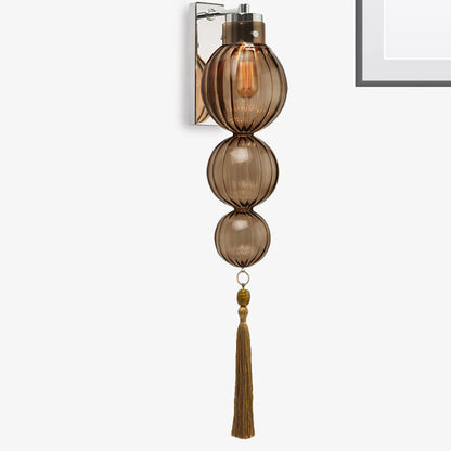 Applique murale Vivienne Sphere avec abat-jour en verre et nœud à pompon