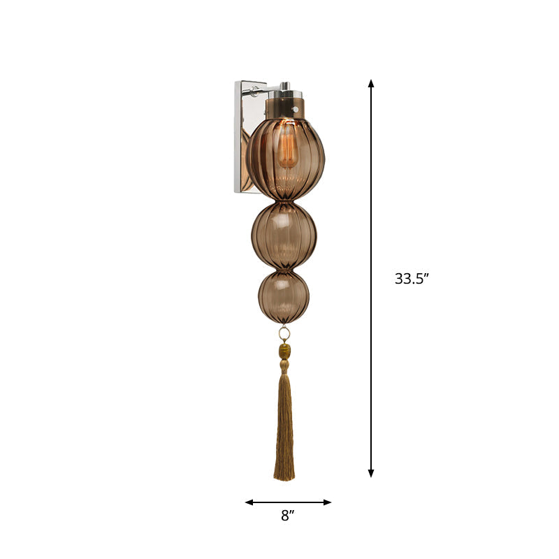 Applique murale Vivienne Sphere avec abat-jour en verre et nœud à pompon