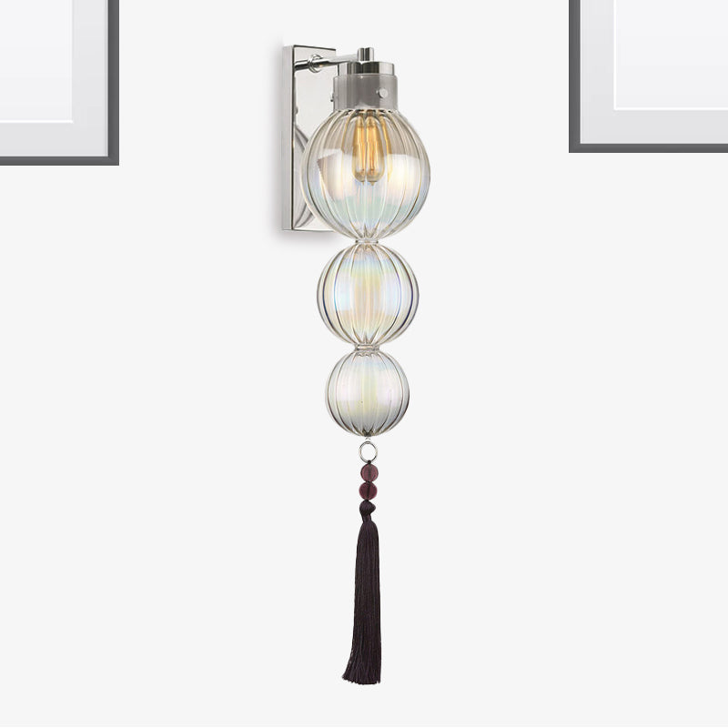 Applique murale Vivienne Sphere avec abat-jour en verre et nœud à pompon