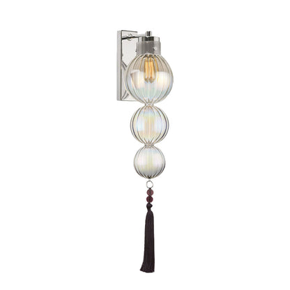Applique murale Vivienne Sphere avec abat-jour en verre et nœud à pompon