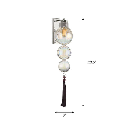 Applique murale Vivienne Sphere avec abat-jour en verre et nœud à pompon