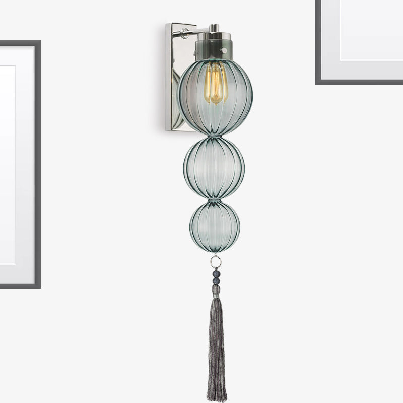 Applique murale Vivienne Sphere avec abat-jour en verre et nœud à pompon