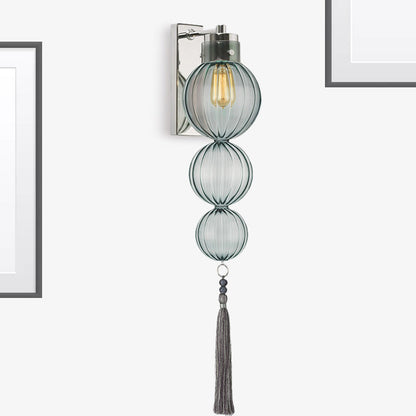 Applique murale Vivienne Sphere avec abat-jour en verre et nœud à pompon