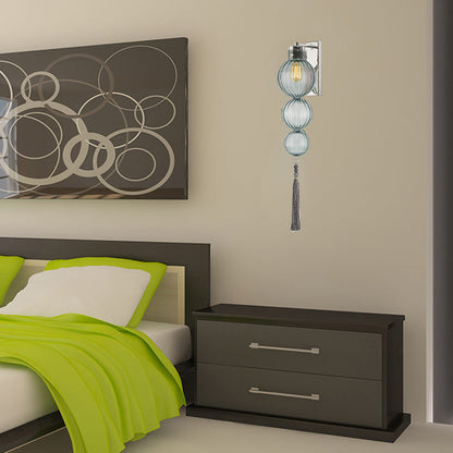 Applique murale Vivienne Sphere avec abat-jour en verre et nœud à pompon