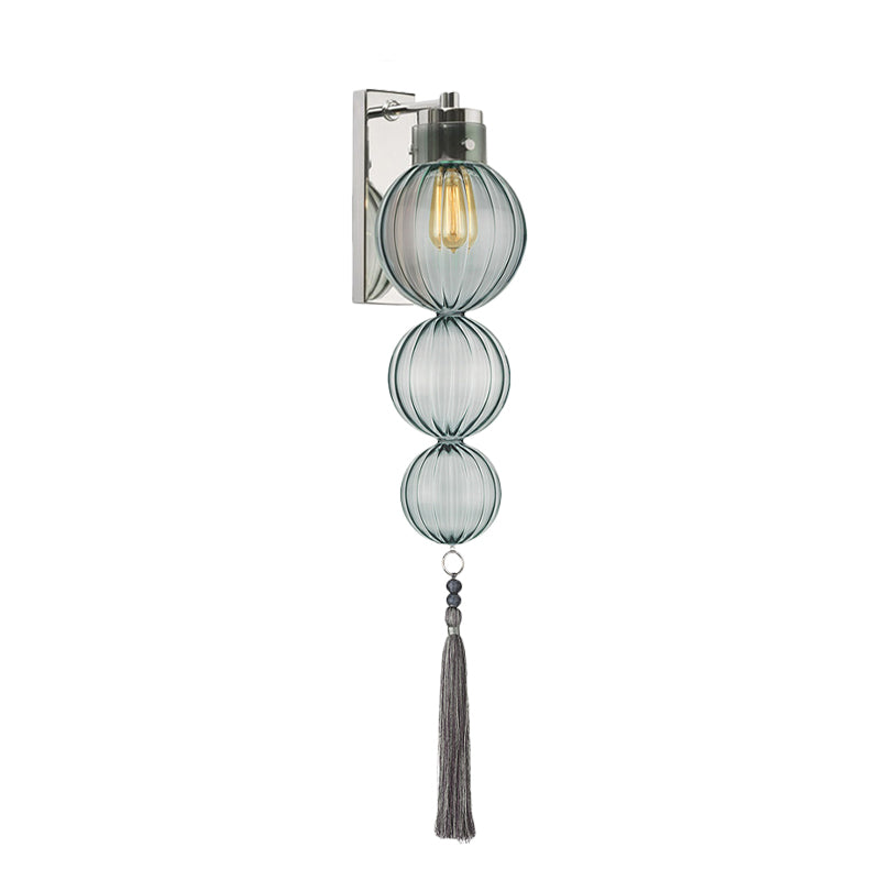 Applique murale Vivienne Sphere avec abat-jour en verre et nœud à pompon