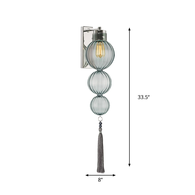 Applique murale Vivienne Sphere avec abat-jour en verre et nœud à pompon