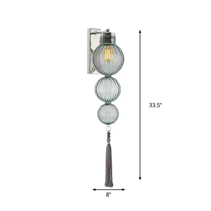 Applique murale Vivienne Sphere avec abat-jour en verre et nœud à pompon