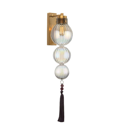 Applique murale Vivienne Sphere avec abat-jour en verre et nœud à pompon