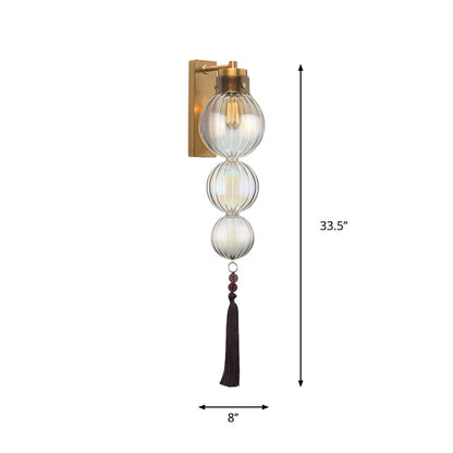 Applique murale Vivienne Sphere avec abat-jour en verre et nœud à pompon