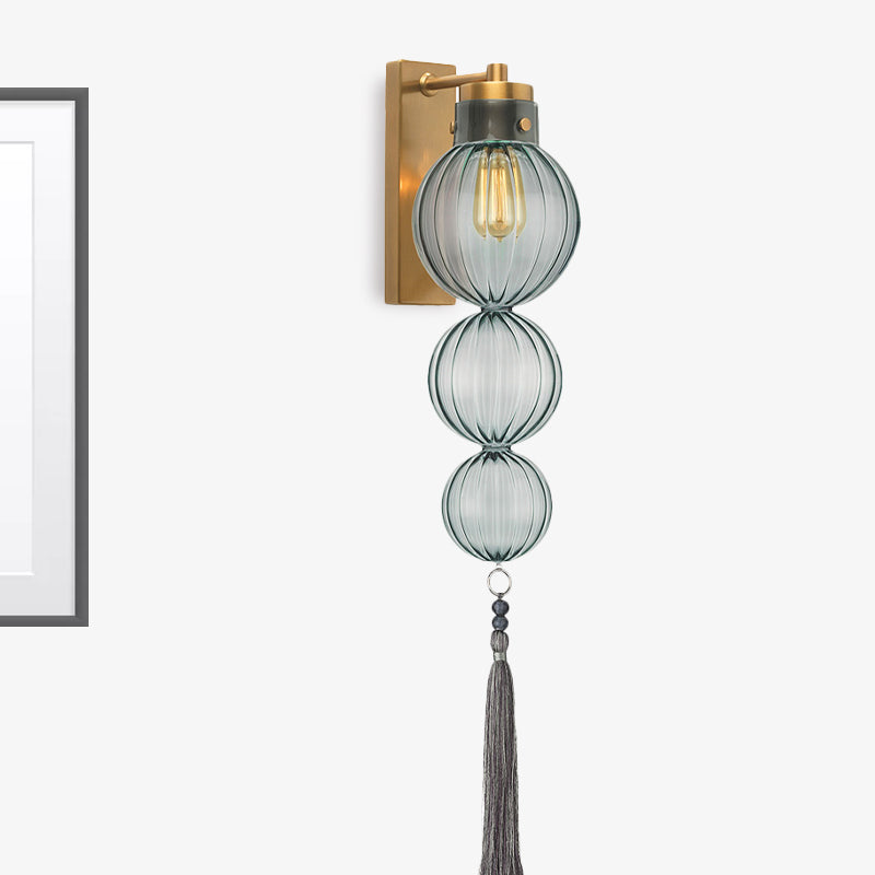 Applique murale Vivienne Sphere avec abat-jour en verre et nœud à pompon
