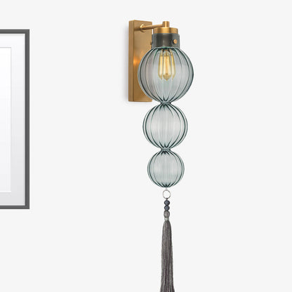 Applique murale Vivienne Sphere avec abat-jour en verre et nœud à pompon