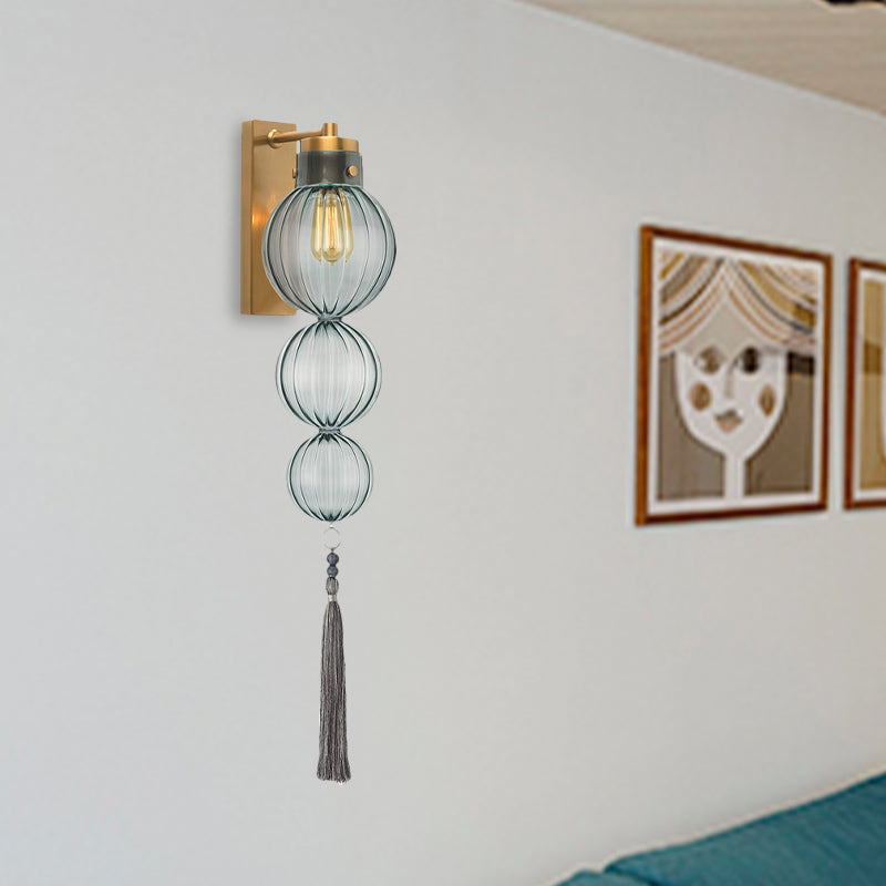 Applique murale Vivienne Sphere avec abat-jour en verre et nœud à pompon