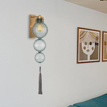 Applique murale Vivienne Sphere avec abat-jour en verre et nœud à pompon