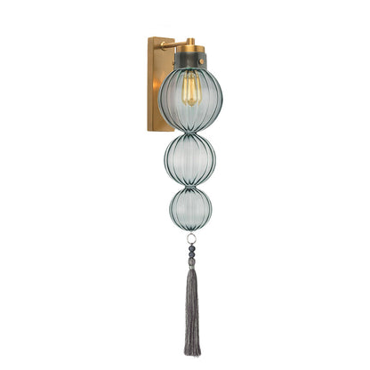 Applique murale Vivienne Sphere avec abat-jour en verre et nœud à pompon