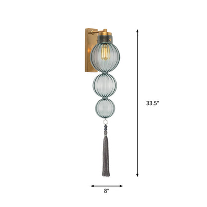 Applique murale Vivienne Sphere avec abat-jour en verre et nœud à pompon