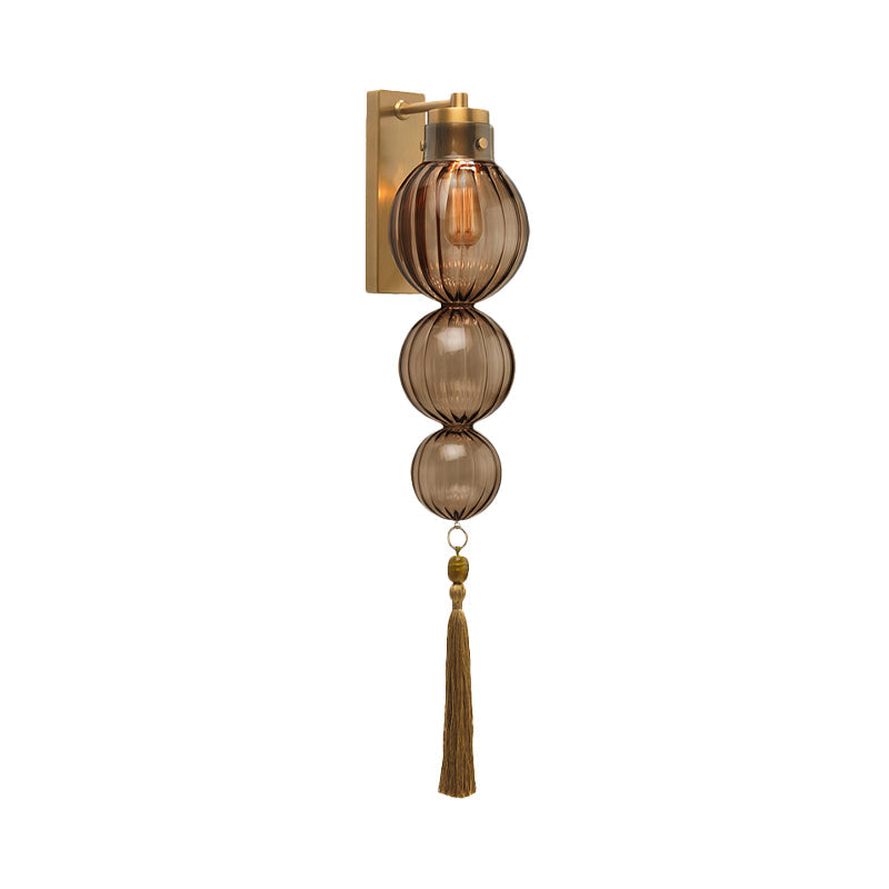 Applique murale Vivienne Sphere avec abat-jour en verre et nœud à pompon
