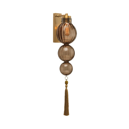 Applique murale Vivienne Sphere avec abat-jour en verre et nœud à pompon