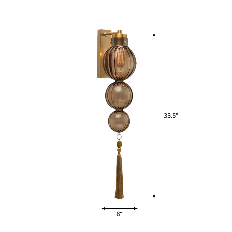 Applique murale Vivienne Sphere avec abat-jour en verre et nœud à pompon