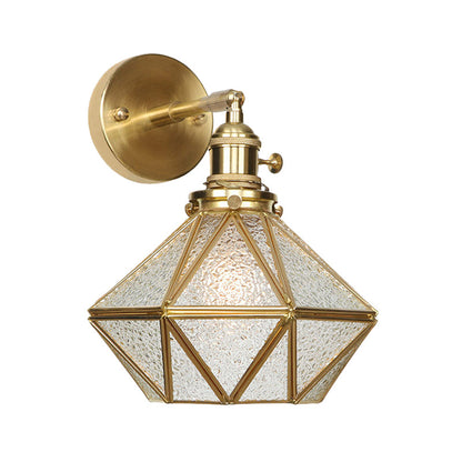 Margaux Geometric Wall Lamp with Prismatic Glass and Brass Finish