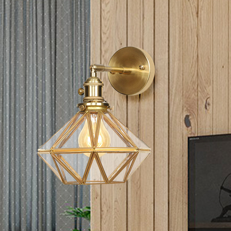 Isabelle Prismatic Glass Geometric Wall Sconce Brass