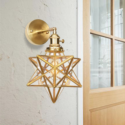 Isabelle Prismatic Glass Geometric Wall Sconce Brass