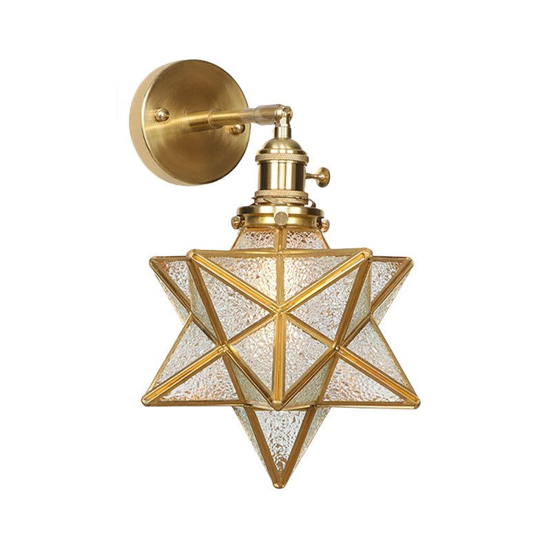 Margaux Geometric Wall Lamp with Prismatic Glass and Brass Finish