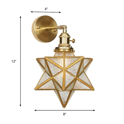 Margaux Geometric Wall Lamp with Prismatic Glass and Brass Finish