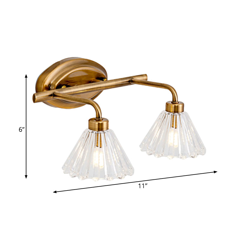 Applique murale cône Éloïse – Métal laiton, 1 à 3 ampoules