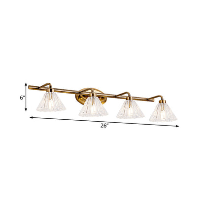 Applique murale Éloise Cone Vanity en laiton avec éclairage LED