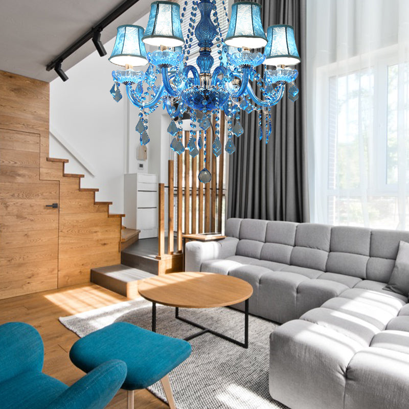 Amélie Blue Crystal Candle Pendant Chandelier Modern 6/18 Light