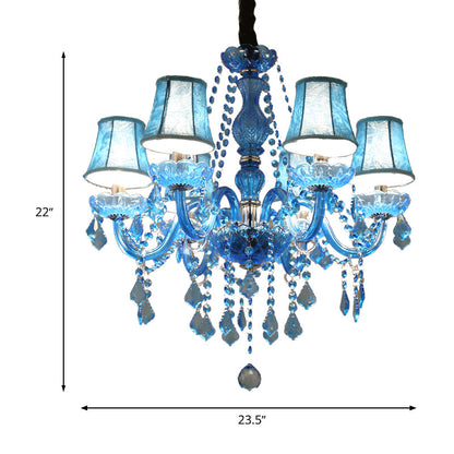 Amélie Blue Crystal Candle Pendant Chandelier Modern 6/18 Light