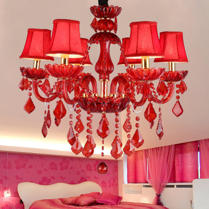 Amélie Modern Red Crystal Candle Chandelier 6/18 Lights