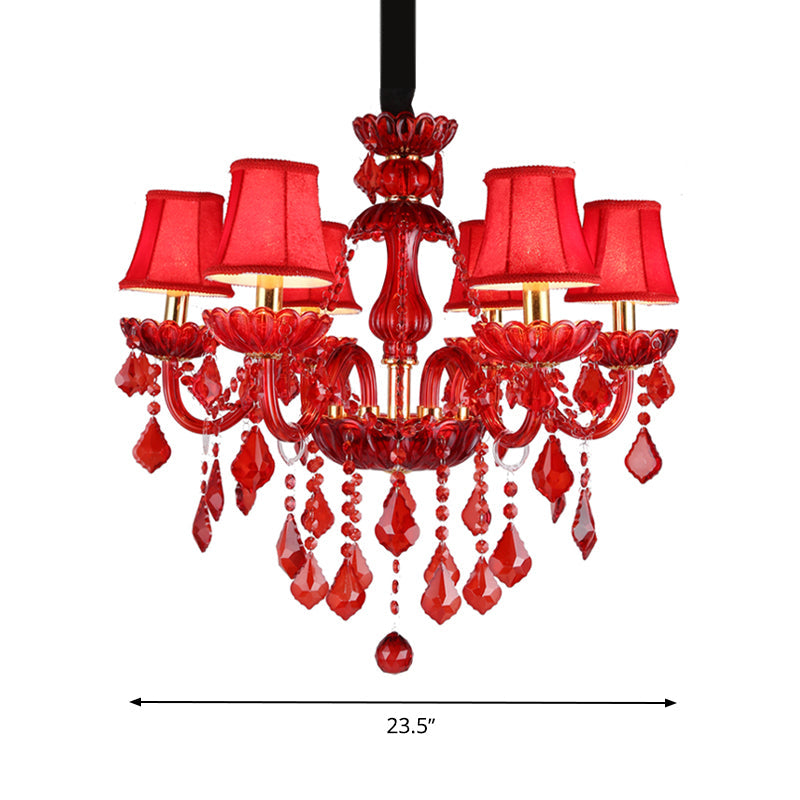 Amélie Modern Red Crystal Candle Chandelier 6/18 Lights