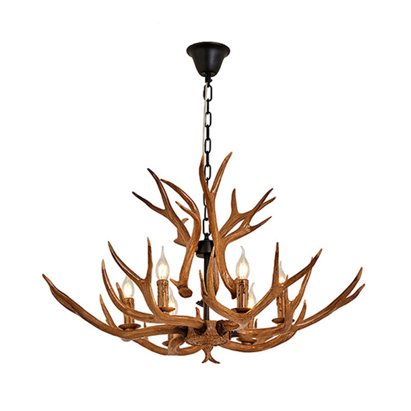 Améliane Brown Faux Antler Lustre rustique Suspension