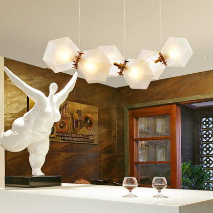 Aurora Geometric Frosted Glass Chandelier
