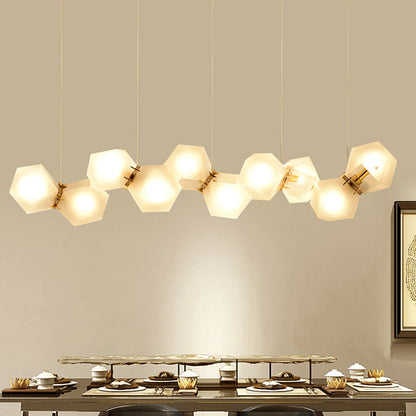 Aurora Geometric Frosted Glass Chandelier