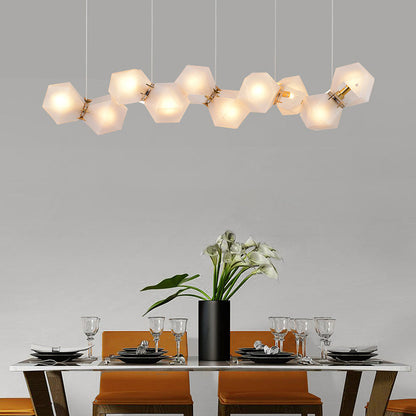 Aurora Geometric Frosted Glass Chandelier