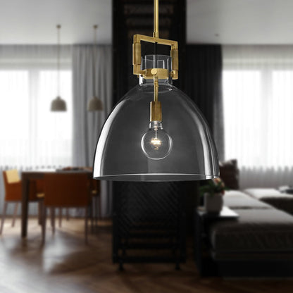 Suspension postmoderne Valérie en laiton et verre