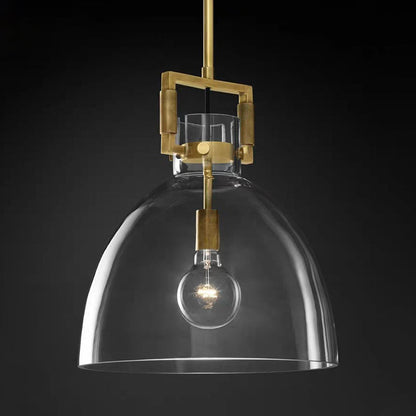 Suspension postmoderne Valérie en laiton et verre