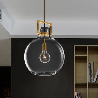 Suspension postmoderne Valérie en laiton et verre